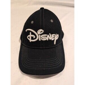 Walt Disney Cap Original Disney Script Baseball Hat, Black Adult VGC, Strapback